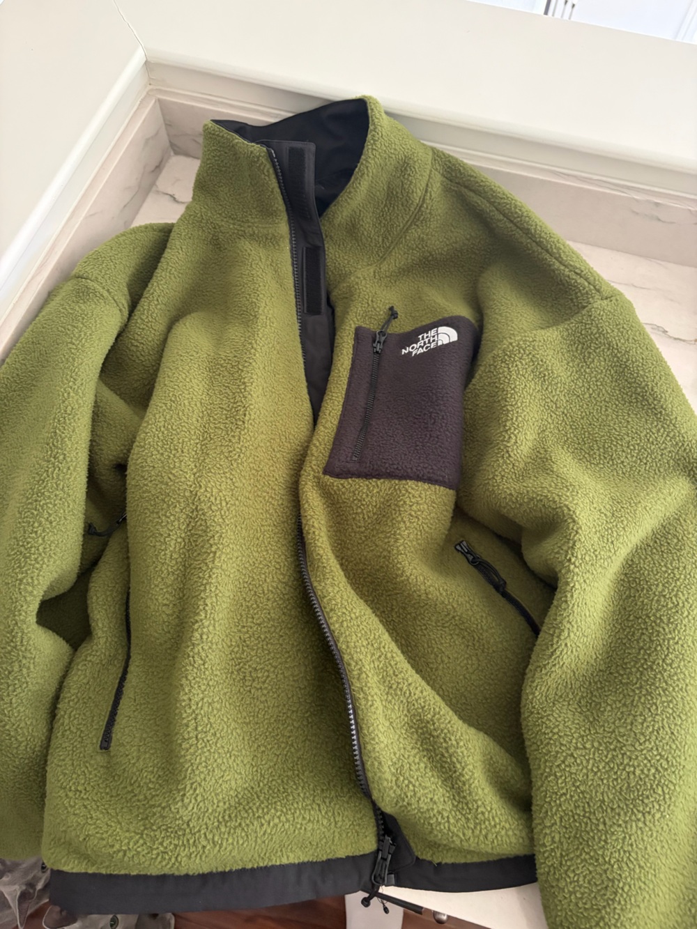 NWT The North Face Green Fleece Reversible Jacket